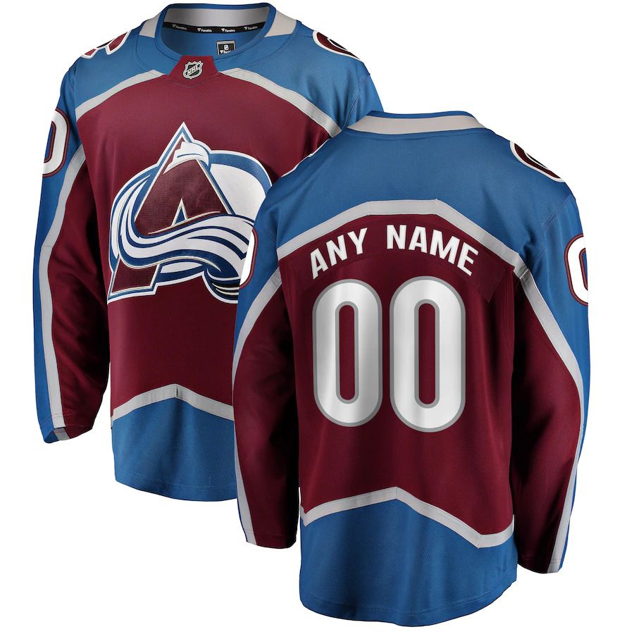 Men Colorado Avalanche Fanatics Branded Maroon Home Breakaway Custom NHL Jersey